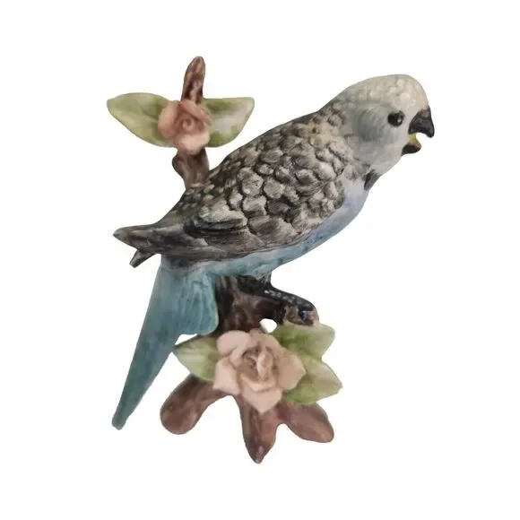 3 Schwabe Bird Figurines Multicolor  Handpainted Cardinal Wren Parakeet Signed - Picture 4 of 16